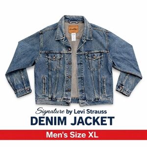 Levi Strauss Signature Men's XL Denim Jacket Blue Classic Trucker